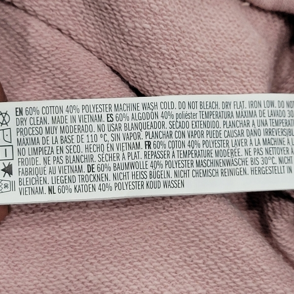 Cropped Pink Long Sleeve Turtleneck Sweatshirt S - Picture 9 of 11